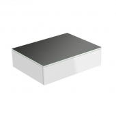 Keuco Edition 400 - Sideboard weiß hochglanz / Glas anthrazit klar