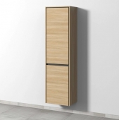 Sanipa Twiga - Tall cabinet with 1 door hinges left & 1 tilt-out laundry basket 475x1713x350mm impresso elm/impresso elm