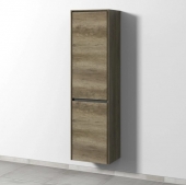 Sanipa Twiga - Tall cabinet with 1 door hinges left & 1 tilt-out laundry basket 475x1713x350mm nebraska oak/nebraska oak
