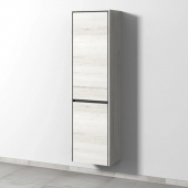 Sanipa Twiga - Tall cabinet with 1 door hinges left & 1 tilt-out laundry basket 475x1713x350mm light linden/light linden