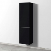 Sanipa Twiga - Tall cabinet with 1 door hinges right & 1 tilt-out laundry basket 475x1713x350mm black matt/black matt