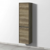 Sanipa Twiga - Tall cabinet with 1 door hinges right & 1 tilt-out laundry basket 475x1713x350mm nebraska oak/nebraska oak