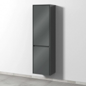 Sanipa Twiga - Tall cabinet with 2 doors & hinges left 475x1713x350mm anthracite gloss/anthracite gloss