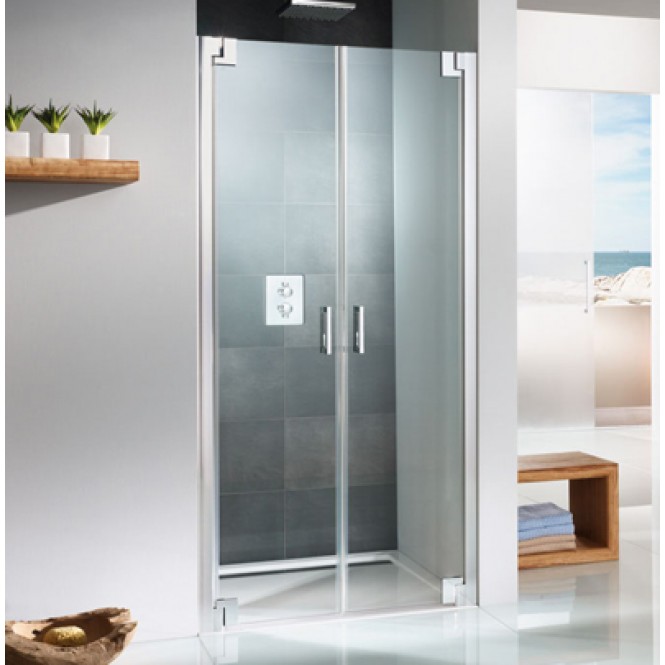 HSK K2P - Swing door for side panel, K2P, 50 ESG clear bright 900 x 2000 mm, 41 chrome look