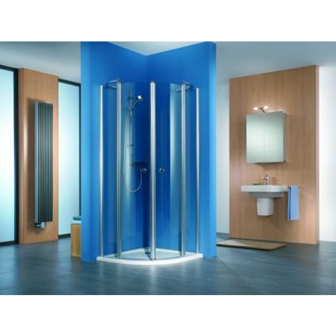 HSK - Circular shower quadrant, 4-piece, 95 standard colors 1000 x 1850 mm, 50 ESG clear bright
