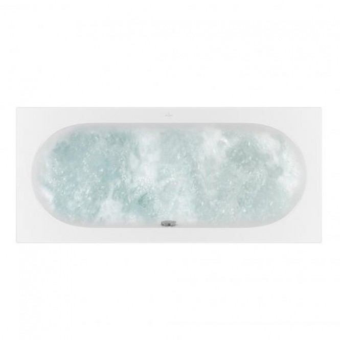 Villeroy & Boch Legato - Whirlpoolsystem 1800 x 800 mm stone white mit CombiPool Entry