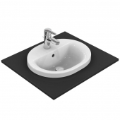 Ideal Standard Connect - Drop-in washbasin for Console 480x400mm with 1 tap hole with overflow wit without IdealPlus