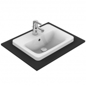 Ideal Standard Connect - Drop-in washbasin for Console 500x390mm with 1 tap hole with overflow wit con IdealPlus