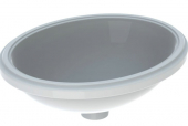 Geberit VariForm - Unterbauwaschtisch oval 480x420mm ohne Hahnloch mit Überlauf weiß