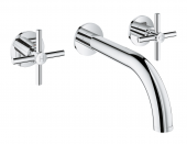 Grohe Atrio - 3-Loch-Waschtisch-Batterie Fertigmontageset Kreuzgriff chrom