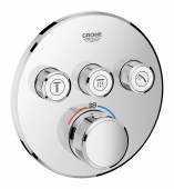 Grohe Grohtherm SmartControl - Thermostat rund 3 Absperrventile chrom