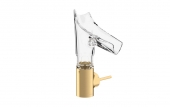 Hansgrohe Axor Starck V - Waschtischmischer 140 mit Glasauslauf-Facettenschliff brushed gold-optic