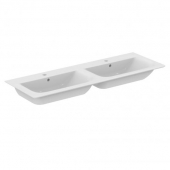 Ideal Standard Connect Air - Double Washbasin for Furniture 1240x460mm with 2 tap holes with overflow wit con IdealPlus