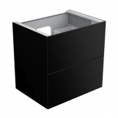 Keuco Edition 11 - Waschtischunterschrank Front-Auszüge schwarz gebürstet
