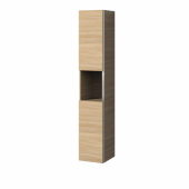 Sanipa 3way - Tall cabinet with 2 doors & 1 open compartment & hinges left 300x1700x345mm impresso elm/elm impresso