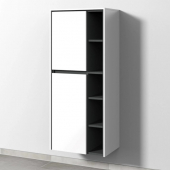 Sanipa Twiga - Storage cupboard with 2 doors & 1 drawer & hinges left 525x1241x350mm white gloss/white gloss