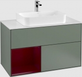 Villeroy & Boch Finion - Wastafelonderbouw with 2 pull-out compartments 1000x603x501mm olive veneer/peony matt