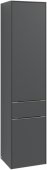 Villeroy & Boch Subway 3.0 - Tall cabinet with 2 doors & 1 pull-out compartment & hinges left 400x1710x362mm graphite/graphite