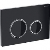 Geberit Sigma21 - Flush Plate for WC and 2 flushes black/black / chrome high gloss