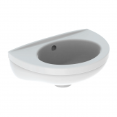 Geberit Fidelio - Handwaschbecken 370 x 250 mm ohne Hahnloch mit Überlauf weiß mit KeraTect