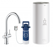 Grohe Red - Einhand-Küchenarmatur DUO mit Boiler L-Size und C-Auslauf chrom 1
