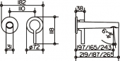 Keuco Edition 400 - Einhebel-Waschtischmischer Unterputz Montage Ausladung 219 mm bronze gebürstet