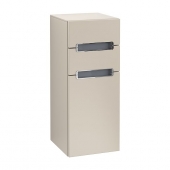 Villeroy & Boch Subway 2.0 - Side cabinet with 1 door & 2 pull-out compartments & hinges left 354x857x370mm soft grey/soft grey