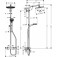 Hansgrohe Crometta - Showerpipe S 240 chrom Masszeichnung