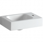 Geberit iCon xs - Handwaschbecken 380 x 280 mm mit Hahnloch rechts ohne Überlauf weiß mit KeraTect