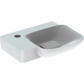 Geberit myDay - Handwaschbecken 400 x 280 mm mit Hahnloch links ohne Überlauf weiß mit KeraTect