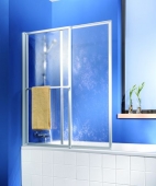 HSK - Bath screen, 10 drops of bright 700-1180 x 1400 mm, 01 Alu silver matt