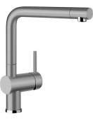 Blanco Linus - Single lever kitchen mixer L-Size med svängbar pip och bottenventil metallic aluminium