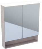 Geberit Acanto - Spiegelschrank mit Beleuchtung zwei Türen 750x830x215mm eiche Mystik