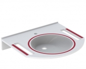 Geberit Publica - Waschtisch rundes Design 600x550mm demenzgerecht mit Hahnloch ohne Überlauf weiß