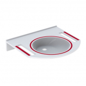 Geberit Publica - Waschtisch rundes Design 600x550mm demenzgerecht ohne Hahnloch ohne Überlauf weiß