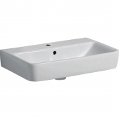 Geberit Renova Compact - Washbasin 600x370mm with 1 tap hole with overflow vit with KeraTect