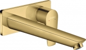 hansgrohe Talis E - Enda spak tvättställsblandare för väggmontering med ett utsprång på 225 mm med icke-stängbar avloppsventil polished gold-optic
