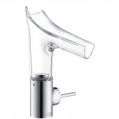 Hansgrohe Axor Starck V - Einhebel-Waschtischmischer 140 mit Glasauslauf polished nickel