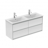 Ideal Standard Connect Air - Vanity Unit with 4 drawers 1200x517x440mm white glossy/matt light grey/white gloss
