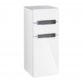 Villeroy & Boch Subway 2.0 - Side cabinet with 1 door & 2 pull-out compartments & hinges left 354x857x370mm glossy white/glossy white