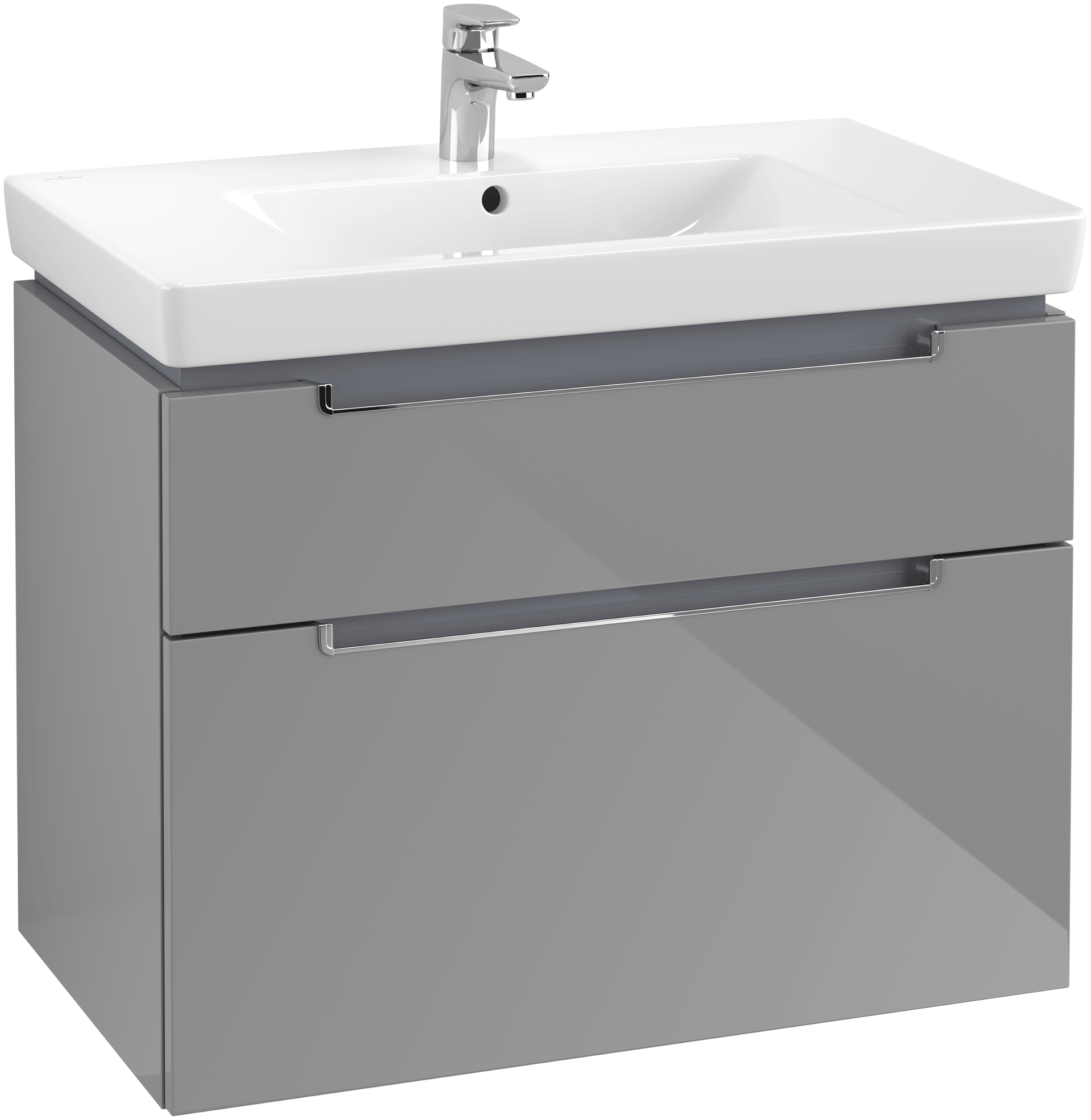 Villeroy & Boch Subway 2.0 - Vanity with 2 pull-out compartments glossy grey corpus glossy