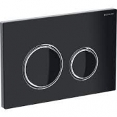 Geberit Sigma21 - Escudo para WC con de 2 descargas black/black / chrome high gloss