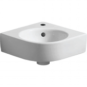 Geberit Renova Nr. 1 Comprimo - Eck-Handwaschbecken 320 mm mit Hahnloch mit Überlauf weiß