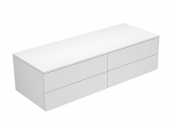 Keuco Edition 400 - Sideboard 31766 4 Auszüge weiß hochglanz / Glas anthrazit klar