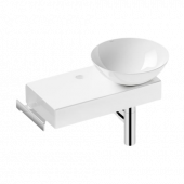 Alape Piccolo Novo - Countertop Washbowl for Console 555x320mm with 1 tap hole without overflow blanco with ProShield