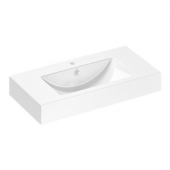 Alape WT - Lavabo 800x405mm with 1 tap hole with overflow blanco without Coating