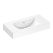 Alape WT - Lavabo 800x405mm without tap holes with overflow blanco sin Coating