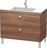 DURAVIT Brioso - Mueble con lavabo c-bonded with 2 drawers 1000x701x480mm natural walnut/natural walnut