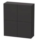 DURAVIT L-Cube - Armario medio alto with 2 doors 700x800x243mm graphite super matt/graphite super matt