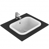 Ideal Standard Connect - Lavabo encastrado para consola 500x380mm without tap holes with overflow blanco con IdealPlus